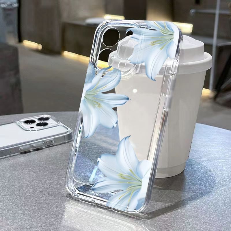 Phone Accessories List - Fashion Exquisite White Lily Flower Phone