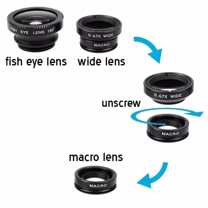 3In1 Mobile Phone Fish Eye Len - огляд і ціна Lens Camera Clip