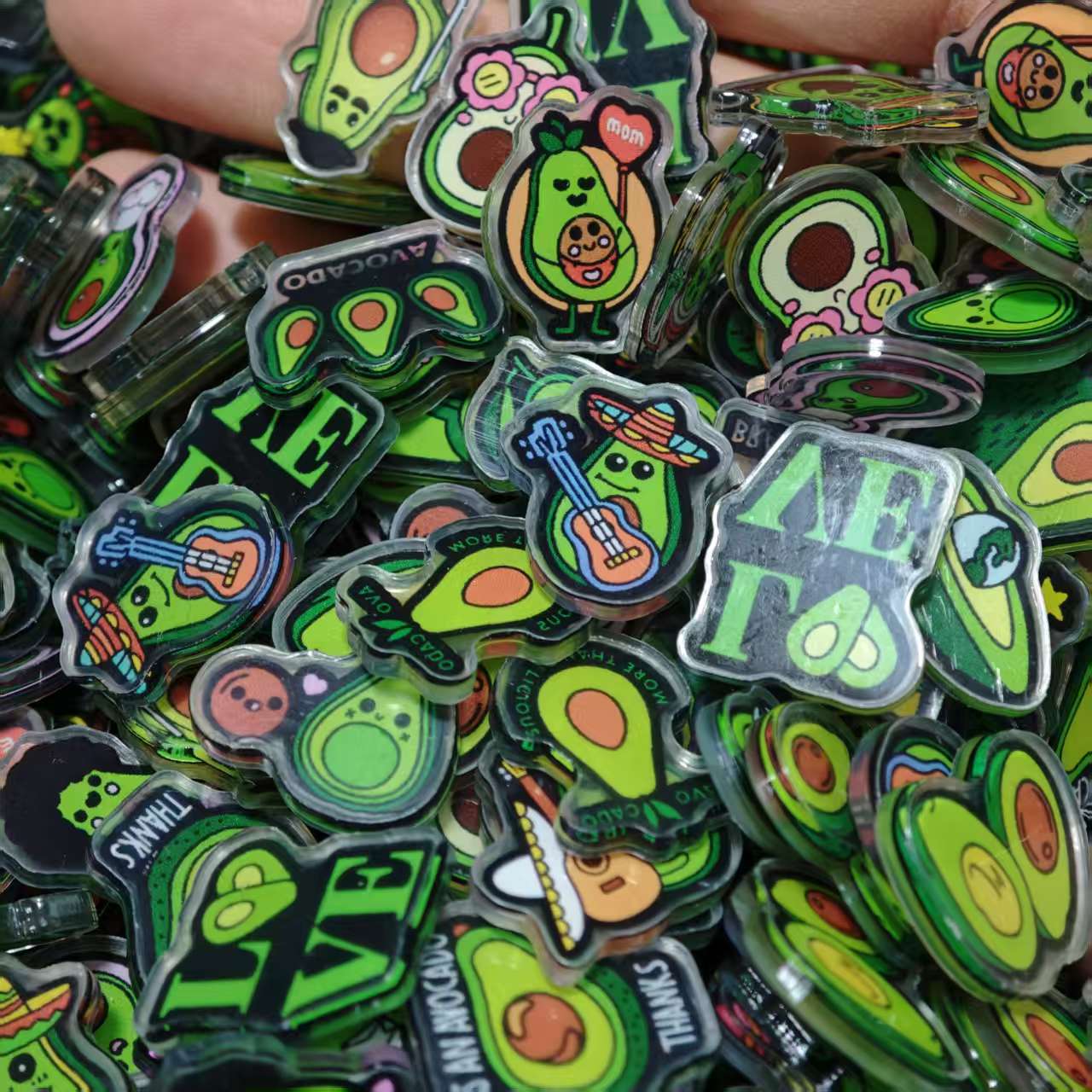 50pcs/set Avocado  Acrylic She - огляд і ціна Phone Accessories Images