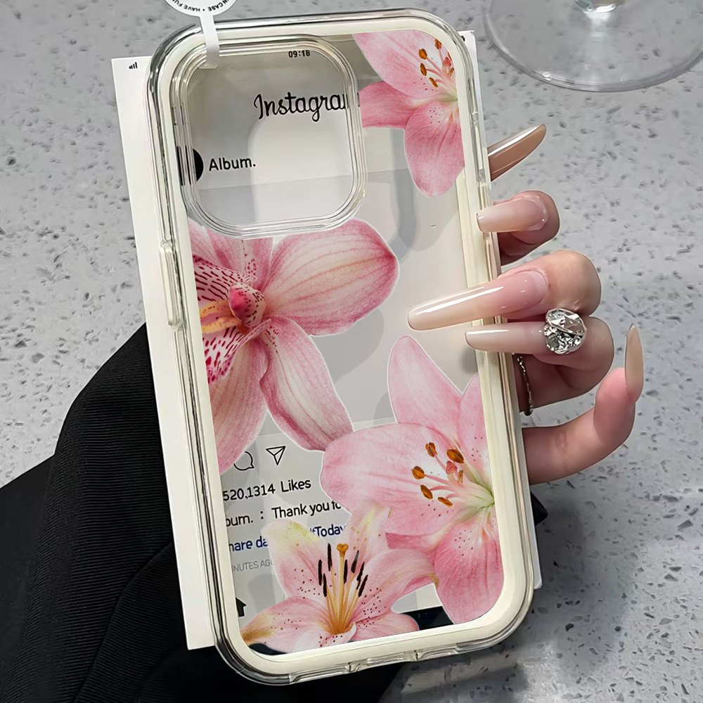 Pink Lily Flower Clear Phone C - огляд і ціна Phone Accessories List