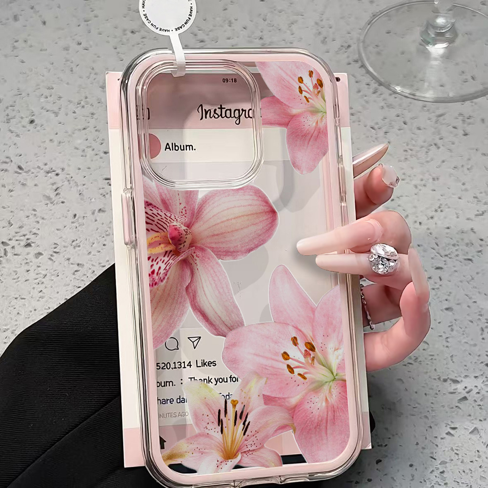 Pink Lily Flower Clear Phone C - огляд і ціна Phone Accessories List