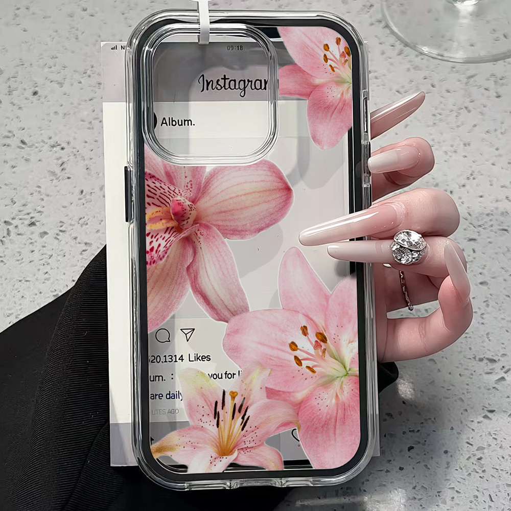 Pink Lily Flower Clear Phone C - огляд і ціна Phone Accessories List