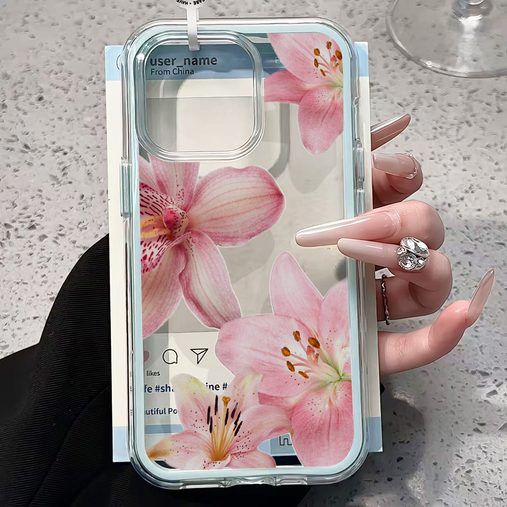 Pink Lily Flower Clear Phone C - огляд і ціна Phone Accessories List