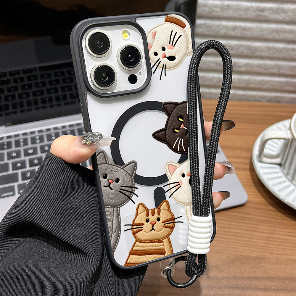 Cute Faux Embroidery Cat Phone - огляд і ціна Phone Accessories List