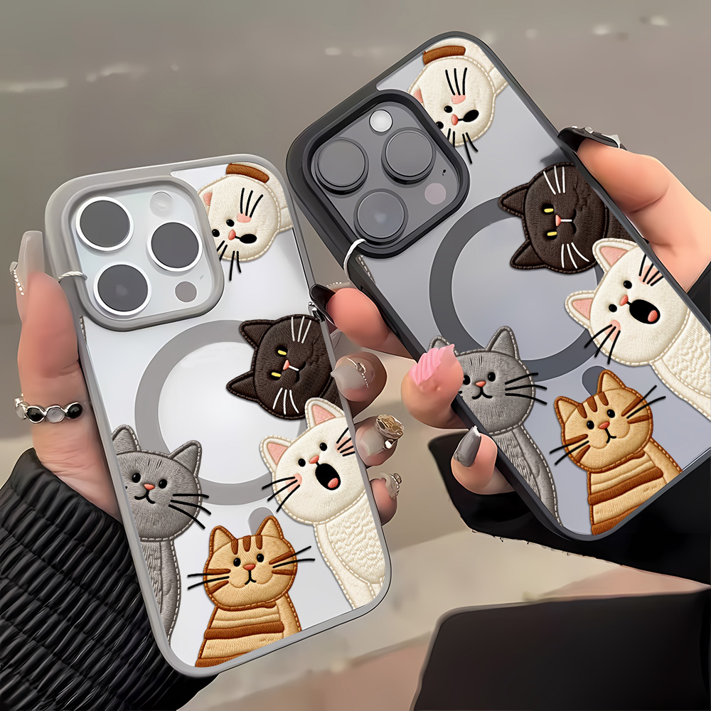 Cute Faux Embroidery Cat Phone - огляд і ціна Phone Accessories List