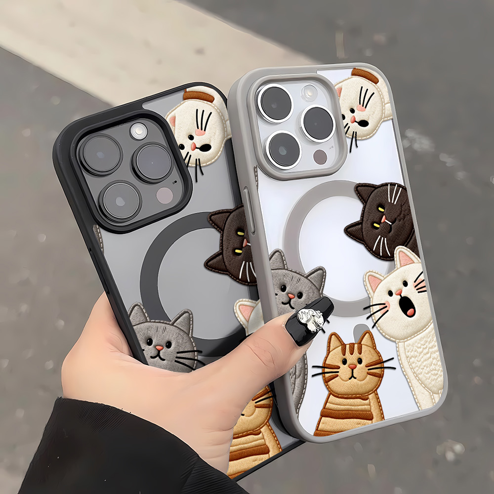 Cute Faux Embroidery Cat Phone - огляд і ціна Phone Accessories List