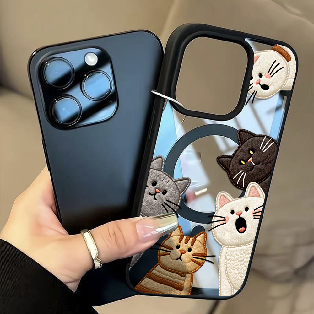 Cute Faux Embroidery Cat Phone - огляд і ціна Phone Accessories List